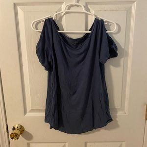 Loft cold shoulder Greyish blue t shirt size small